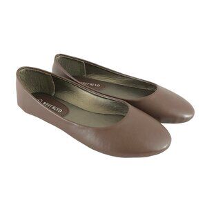 West Blvd Womens Ballet Flats Faux Leather Slip On Brown Size 7